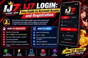IJ7 Login guide showing account access, registration steps, password recovery, and mobile login security.